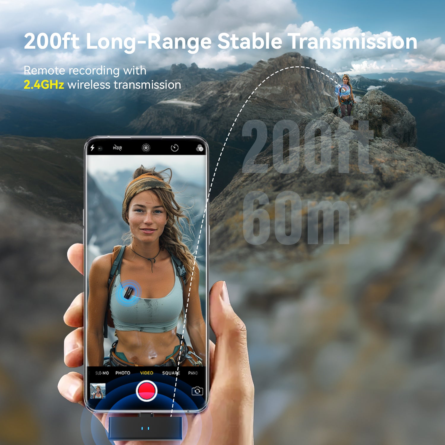 Vernee V10 Wireless Lavalier Microphone