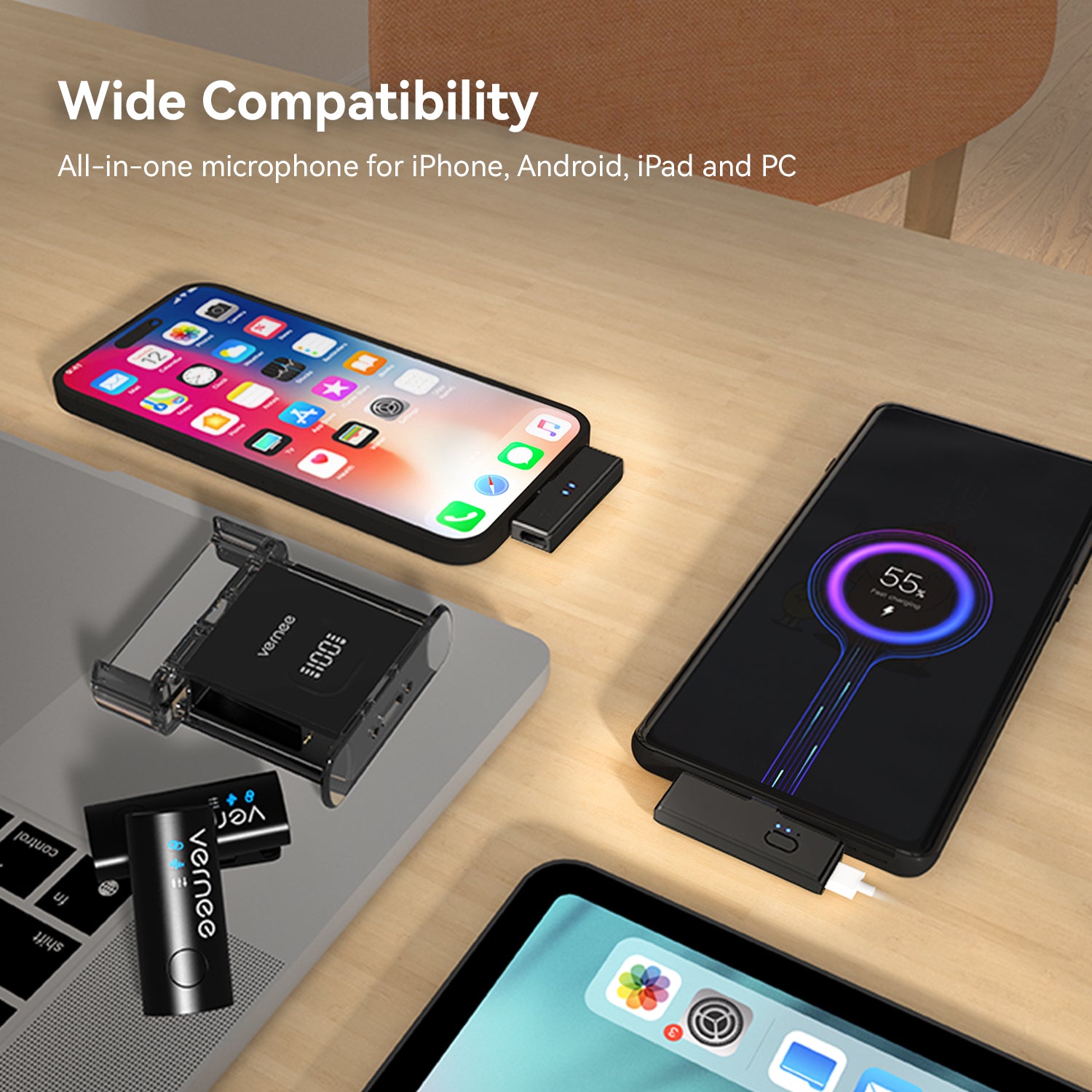 Vernee V10 Wireless Lavalier Microphone